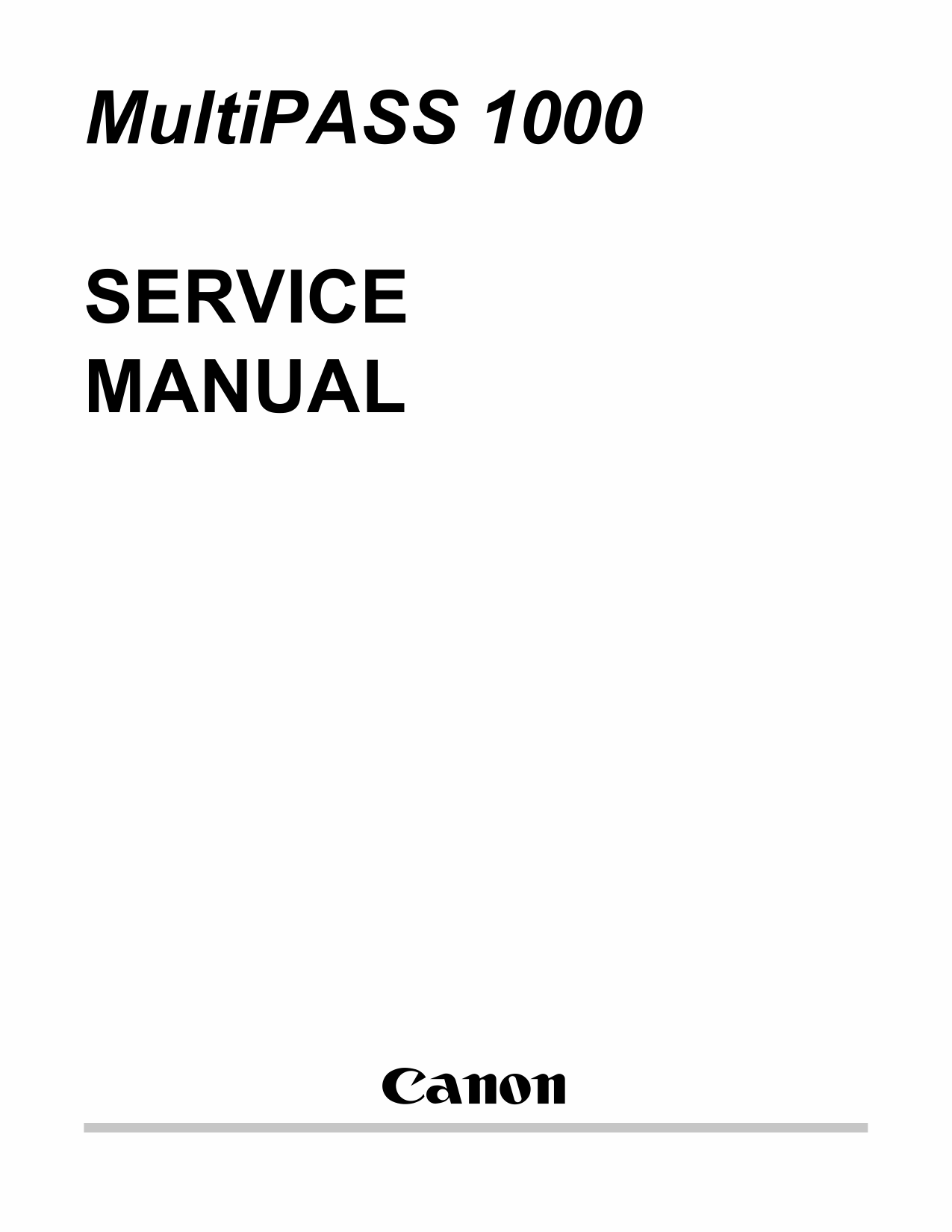 Canon MultiPASS MP-1000 Service Manual-1